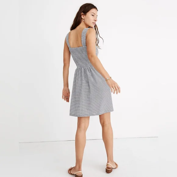 MADEWELL | Texture & Thread Smocked Dress in Stripe - Picture 3 of 16